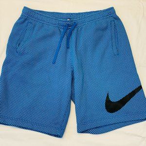 Men's Size XL Nike Sweat Shorts Blue with White Polka Dots